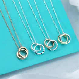 Designer enkelringhalsband kvinnliga par rostfritt stål hänge kedja för att skicka flickvän alla hjärtans dag lyxiga smycken A220T