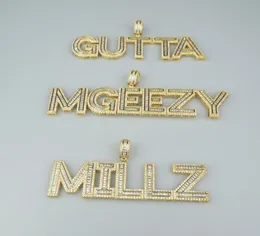 AZ Nome personalizzato in oro bling bling ghiacciato bling cz collana per lettere per uomini donne hip hop gioielleria collana 2721347