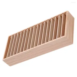 Storage Bottles 17 Grids Solid Wood Hoop Box Display Shelf Household Hair Bands Holder Wooden Organizer Separate Hairband Case Hairbands