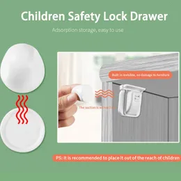 Children Safety Lock Drawer Door Cabinet Cupboard Toilet Locks Multifunction Magnetic Invisible Side 231227