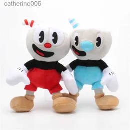 Fyllda plyschdjur 2st Cuphead Plush Doll Toys Mugman Game Doll Toys Adventure Soft Stuffed Plush For Kids Birthday Presentl231228