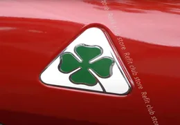 1 пара алюминиевых наклеек для украшения крыльев, четыре листа клевера для Alfa Romoe Giulia Stelvio, внешние наклейки, автомобильные аксессуары3033799