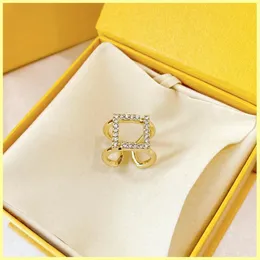 Bague de luxe de styliste avec lettres en diamant, bijoux de fiançailles pour femmes, bague d'amour de marque F, bagues en or, colliers 21081004R212a