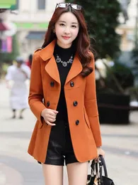 Fitaylor осенне-зимнее шерстяное пальто женское тонкое двубортное полушерстяное пальто средней длины теплое женское пальто 231229