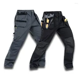 Мужские брюки с несколькими карманами для ремонта машин, грузовые работы на открытом воздухе, износостойкие рабочие брюки, униформа для мастерской 5XL
