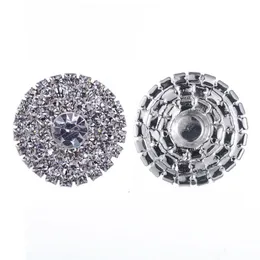 50 st 25mm runda strass silver knappen flatback dekoration kristallspännen för baby hår tillbehör202o