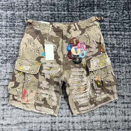 Spring Summer Men's High Street Hip-Hop Vintage Patchwork Shorts