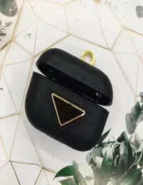 Super Luxury PD Business Arear Simple Gold Triangle Wardware Case for AirPods Pro Air Pods2 iPods 3 Cover Phone Accessory Bag627313879