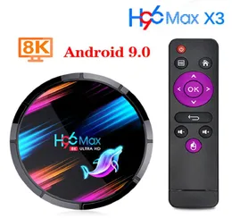 H96 MAX X3 Android 90 TV Kutusu 4GB 64GB 32GB 4G128G Amlogic S905X3 Dört Çekirdek Wifi 8K H96Max X3 TVBox Android9 Yuvarlak Set Üst Kutusu Wit7684100