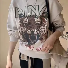 Womens Hoodies Working Tiger Head Bing Digital Graphic Print Women Sweatshirts Fleece Cotton Female Pullover Casual Classic Lady Top 8S 2023