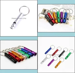 Keychains Metal Whistle Portable Self Defense Keyrings Rings Holder Fashion Car Key Chains Accessories Outdoor Cam Survival Stones5870204
