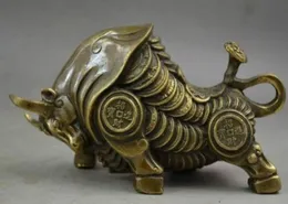 Statue de bœuf du zodiaque réaliste en cuivre de chine, sculpture de richesse du corps entier, 7188267