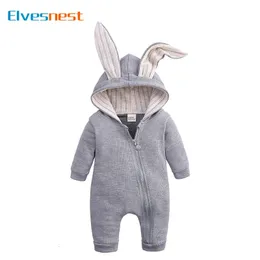 Cartoon born Baby Clothes Boys Romper Long Sleeve Hooded Zipper Baby Girl Romper Spring Autumn Infant Clothing 3-18 Months 231228