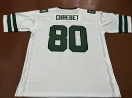 Custom Men 1997 Wayne Chrebet 80 Real Full Embroidery College Jersey Size S4XL أو Custom أي اسم أو رقم Jersey7710782