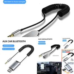 Araç Elektroniği Araba Bluetooth'u Güncelle 5.3 Stereo Kablosuz USB Dongle, 3.5mm Jack Aux Ses Müzik Adaptörü Mic Handfree Arama TF Kart Yuvası