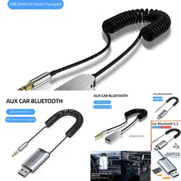 Update Autoelektronik Auto Bluetooth 5.3 Adapter Stereo Wireless USB Dongle auf 3,5 mm Klinke AUX Audio Musik Adapter Mikrofon Freisprecheinrichtung Anruf TF Kartensteckplatz