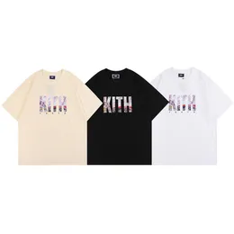 Kith Mens T Shirt Tasarımcı Gömlek Erkek Gömlek Tees Yaz Günlük Saf Pamuk Ter Emici Kısa Kollu Sokak Moda Unisex Giyim