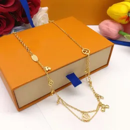 luxury jewelry woman necklace designer bracelet gold plated small flower letter pendant necklaces with enamel initial charm bracelets set for girl gift