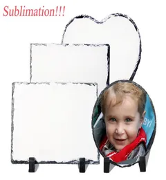 Sublimation Blank Slate Rock Stone Po Frame Heat Transfer Rectangular Picture Frame with Display Holder Rock Po Plaque DIY2053851