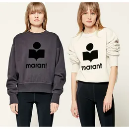 Isabels Marant женская и мужская толстовка 23ss пуловер осень и зима новый женский классический флокированный хлопковый пуловер с круглым вырезом и принтом высокого качества