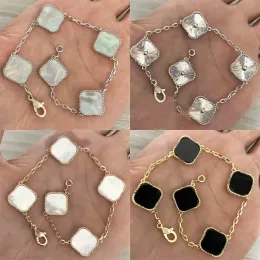 braccialetto di design con ciondolo a forma di trifoglio di lusso, braccialetto in oro 18 carati con diamanti, braccialetto da donna formale con laser per matrimonio, alla moda, classico, trendy e quotidiano