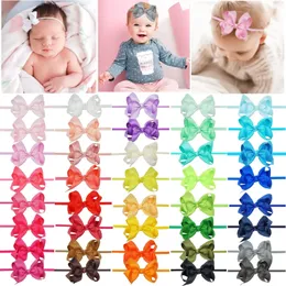 40PCS Baby Headbands 3" Hair Bows Super Soft Slim Hair Bands for Baby Girls Infant and born Toddlers Kids Gifts Accessories 231229