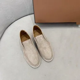 Neue LP-Designer-Kleiderschuhe für Damen, Kaschmir-Leder, hochwertige Herren-Loafer, hochelastischer Rindssehnenboden, lässig, flacher Absatz, weiche Sohle, Büro-Low-Top-Schuh