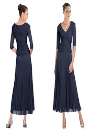 Navy Blue Chiffon Mother of the Bride Dresses Elegant High Quality Chiffon Wedding Guest Party Gown9222547