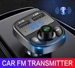 FMトランスミッタAUXモジュレーターBluetoothハンドカーキットカーOMP3プレーヤー31AクイックチャージデュアルUSBカーチャーガー8771338