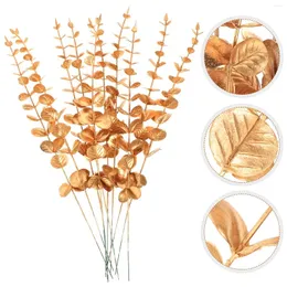 Decorative Flowers Thanksgiving Vase Filler Eucalyptus Leaves Autumn Artificial Faux Stems Home Decoration