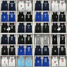 2023-24 جديد في مدينة كرة السلة في المدينة 0 راسل 2 Kawhi Westbrook Leonard 1 James 13 Paul Harde N George White Black Backed Jersey Men S-XXXL