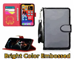 المصممين يقلبون الحالات الهاتفية الجلدية لـ iPhone 14 Pro Max 13 12 11 XS XR 7P 8P Plus Case Fashion Wallet Card Collder Color Bright EM9255835