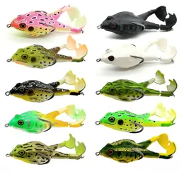 10 PCSSET FLOAT FLOAGING FROG LURE DEAR PROPELLER 실리콘 썬더 75mm100mm 소프트 미끼 인공 낚시 키트 231229