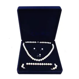 19x19x4cm Velvet Jewelry Set Box Long Pearl Necklace Box Wox Display عالي الجودة Color240p