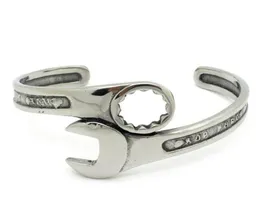 Fashion Silver Tone Metals Tools Wrench Bangle Stainless Steel Biker Bracelet Unique Designer Band Jewelry BB02209B5964871