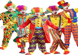 Halloween vuxen clown jumpsuit hatt man kvinnor joker cosplay kostymer cosplay jul semester party klänning ingen peruk j2207133979618
