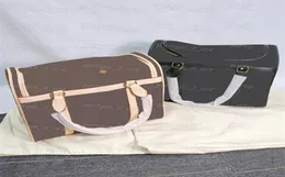 PU-Leder-Hundeträger mit graviertem Namen, Leder, Haustiere, Tragetaschen, atmungsaktiv, Flightcase, Outdoor-Hundetasche, Katze, Autobox für Bulldogge, Te7345032