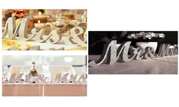 Vintage Design English Letters MrMrs Wooden Wedding Background Decoration Glitter Gold Silver Present Table Centrepiece Decor 1 S3281047