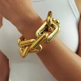 Charm Armbänder IngeSight Z Punk Hyperbole Kunststoff auf Hand klobige dicke große Handgelenkkette Paar Armreifen für Frauen Männer Schmuck327C