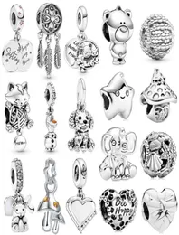 925 Zilveren Charme Kralen Dangle 1 Stuks Nieuwe Leuke Zilveren Ster Kat Olifant Paddestoel Hanger Bead Fit Charms Armband DIY sieraden Accessoires6652225