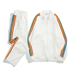 Męskie dresy sportowe kurtki męskie i pant Street Casual Suits Colors Choice Striped Turnd Trend High Wild Jogger M A C.