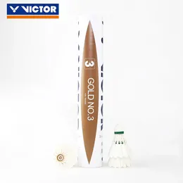 Orijinal Victor Badminton Shuttlecock GD3 Turnuva için Yüksek Seviye Altın Shuttlecocks Tüy topu 231229