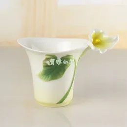 Tasses en céramique fleur de Calla, tasse à café en porcelaine, tasse en émail coloré