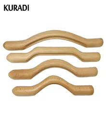 4 pezzi / set Bastone raschiante in legno Muscolo Rilassante Strumenti per massaggio alla schiena Massaggiatore per la schiena Strumenti in legno Corpo veloce Ampia area 100 Naturale X04262687002452