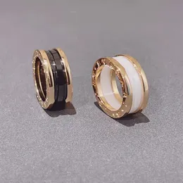 Designer vigselring för kvinnor svart vit keramisk vår män ring 18k icke blekande par ring engagemang gåvor flickvän smycken