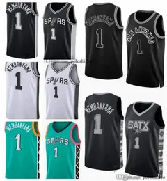 Hot Slae Basketball Victor Wembanyama Jerseys San Draft Pick No.1 Antonio Jersey Spur 2023 First White Black Cheap