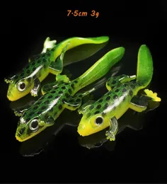 75 cm 3 g Elliot Frog Esche morbide Esche Attrezzi da pesca in silicone 20 Pezzi / lotto S27582748