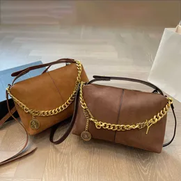 BANTAGE LUNCHBOX BAG TOP HANDEL BAG BAG فاخر سلاسل معدنية فاخرة و GOLD COINS WOMINER Hands Handbags Vintage Suede Conder Presh 231215