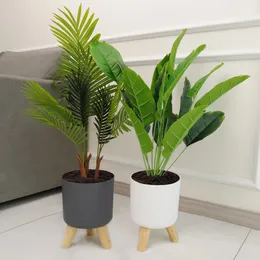 Self Watering Flower Pot with Wood Legs Floorstanding Flowerpot Plant Modern Container Planter Garden Home for Decoration 231228