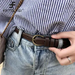 Kemerler PU Deri Kemer Kadınlar İçin Deri Kemer Retro Pin Toka Kotu Kadın Giysileri Dekoratif Şık Fantezi Vintage Pantolon Strap